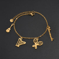 Anniyo 18cm + 4cm Venezuela Map Bracelets for Women Girls Charm Hand Chain Jewelry Stainless Steel #009062