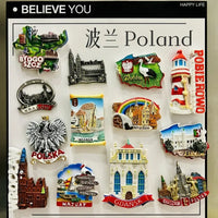 Poland 3D Fridge Magnets Tourism Souvenir Resin Refrigerator Magnets Sticker Collection Handicraft Gift Home Decoration Articles