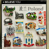 Poland 3D Fridge Magnets Tourism Souvenir Resin Refrigerator Magnets Sticker Collection Handicraft Gift Home Decoration Articles
