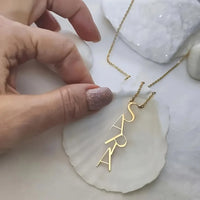 Custom Vertical Letter Name Necklaces For Women Gold Color Personalized Stainless Steel Name Necklace Femme Wedding Jewelry Gift