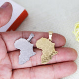 2PCS Africa Map Pendant DIY Stainless Steel Gift For Women Men Charm Pendant For Bracelet Jewelry Findings