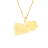 2024 New fashion stainless steel Yemen map and City necklace for men and women geometric titanium steel pendant ethnic style cla