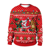 [You're My Secret]Women Autumn Winter Long Sleeve Crew Neck Pullover Tops Christmas Party Santa Claus Printed Casual Sweatshirts