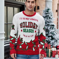2025 Winter Christmas Men's Knitted Sweater Cartoon Print Full Sleeve O Neck Warm Soft Knitwear Adults Jumper Xmas Look Pullover
