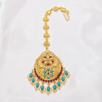 Luxury Head Chain Wedding Jewelry For Women Bohemian Gold Plated Forehead Rhinestone Tassel Indian Bollywood Hair Accessory