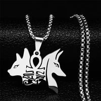Egyptian Scarab Eye of Ra Horus Symbol Necklaces Stainless Steel Gold Color Ankh Key Of Life Necklace Jewelry collares N2336S01