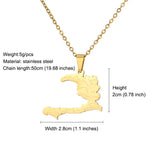 2024 New fashion stainless steel Haiti map pendant necklace temperament all-match titanium steel couple necklace gift for men an