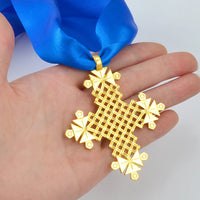 Anniyo Ethiopian Traditional Ethnic Big Cross Jewelry Pendant DIY Rope Eritrea African Afar Israel Saudi Arab Ornaments #331306