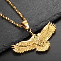 Domineering Flying Eagle Animal Pendant Necklace Men's Fashion Rap Cool Trendy Party Jewelry