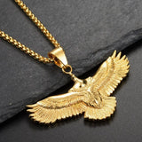 Domineering Flying Eagle Animal Pendant Necklace Men's Fashion Rap Cool Trendy Party Jewelry