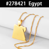Egypt Nepal Sri Lanka Saudi Arabia Turkey Yemen Qatar Map Pendant Necklaces Polished Flat Design National Jewelry #277821