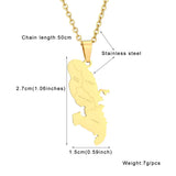 2024 new fashion stainless steel French Martinique map with city pendant necklace temperament everything collarbone chain birthd