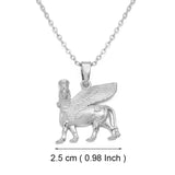 Anniyo 2.5CM Ashur Pendant Necklaces Lama,Lamma,Winged Bull Lamassu is an Assyrian Protective Deity Jewelry #343906