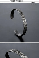 European and American Minimalist Concave Point Bracelet Men Women's Retro Versatile Stainless Steel Couple Opening Trend Bangle