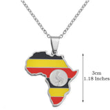 3CM Hip-Hop Africa Map Pendant Necklaces Stainless Steel Jewelry Kenya Mali Senegal Somalia Ghana Sierra Leone Liberia #350221