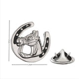 High end men's women's brooches Classic round animal horse head lapel pins hats scarves coats neckpins accessories jewelry gifts