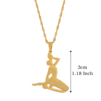 Anniyo 3CM Haiti Pendant Necklace Women Girls Neg Mawon Ayiti Items Gold Color Jewelry of Haiti Accessories Neg Maron @067221
