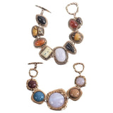 U90E Novel Trend Exaggerated Geometric Metal Stone Bracelet Temperament Bracelet