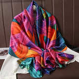 Soft Large Size Silk Scarf Women's Fashionable Lightweight Luxury Spring Autumn Popular New Style Simulation Silk Shawl