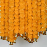 5-50pcs Marigold Flower Garland For Decoration 5 ft Artificial Flowers Mexican Diwali Indian Wedding Party Pooja Day of The Dead