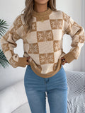 VigoCasey 2025 Winter Casual Christmas Knitted Sweater Women O Neck Print Loose Pullover Autumn Lady Lantern Long Sleeve Jumper