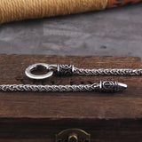 Nordic viking rune with Open Round Clasp pendant necklace stainless steel chain with wood box