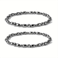 1/2/4/6Pcs Hematite Ankle Bracelet Colorful Elastic Anklet Bohemian Summer Beach Clothing Accessories Energy Hematite Jewelry