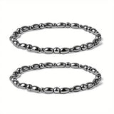1/2/4/6Pcs Hematite Ankle Bracelet Colorful Elastic Anklet Bohemian Summer Beach Clothing Accessories Energy Hematite Jewelry