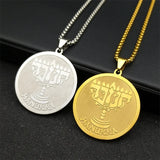 Jewish Hanukkah Nine Lamp Candlestick Pendant Necklace for Women Men Stainless Steel Gold Color Hebrew Religious Chain Jewelry
