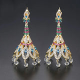 Gypsy Jewelry Retro Ethnic Indian Jhumka Crystal Small Bells Beads Drop Tassel Earrings Women Bohemian Statement Jhumki Tribal