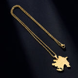 2024 new fashion stainless just Azerbaijan map with city pendant necklace temperament everything collarbone chain birthday anniv