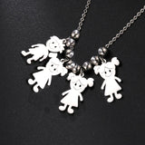 Personalized Boy Girl Necklace Custom Chain Name Mother Father Day Kid Family Gift For Women Men Stainless Steel Pendant Jewelry