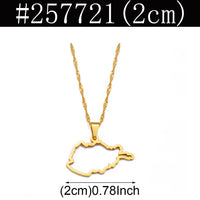 Anniyo 3CM/2CM Outline Afghanistan Map Pendant Necklaces for Women Girls,Afghan Maps Jewelry #257721