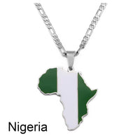 Anniyo 3.8CM Hip-hop South Sudan/Côte d'Ivoire/South Africa Map Flag and Africa Pendant Necklaces for Women Men Jewelry #321321