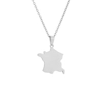 Stainless steel French filigree smooth pendant necklace, suitable for both men and women, versatile ethnic style collar chain