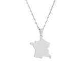 Stainless steel French filigree smooth pendant necklace, suitable for both men and women, versatile ethnic style collar chain