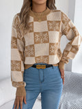 VigoCasey 2025 Winter Casual Christmas Knitted Sweater Women O Neck Print Loose Pullover Autumn Lady Lantern Long Sleeve Jumper