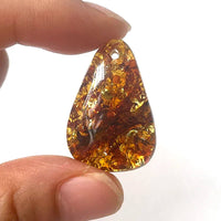Yoowei Natural Piebald Amber 100% Genuine Unique Pendant Necklace Diy New Oval Water Drop Fashion Jewelry Original Reiki Stone