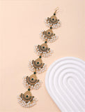 Vintage Hollow Hair Accessories For Women Crystal Stone Simulated Pearl Beads Tassel Head Chain Ethnic Style Women's Accesories
