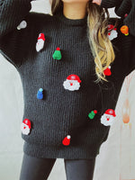 Handmade Decorative Christmas Sweaters Women Fashion Cute O Neck Long Sleeve Knitted Pullover Sweater Female Autumn Winter New