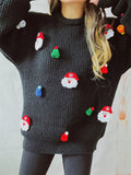 Handmade Decorative Christmas Sweaters Women Fashion Cute O Neck Long Sleeve Knitted Pullover Sweater Female Autumn Winter New