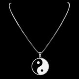 2024 Fashion Yin and Yang Gossip Taiji Stainless Steel Necklaces for Women/Men Statement Necklace Jewelry bisuteria N8476S03