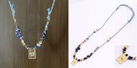 New Style Multi Color Braided Rope Star Moon Heart Hand Eye Charm Necklace,Unique Mix Stone 18K Gold Cotton Cord Jewelry Finding