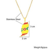 2024 new fashion stainless steel Grenada map necklace for men and women geometric ethnic style collarbone chain anniversary smal