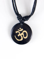 AUM OM Ohm Hindu Buddhist Hinduism Yoga India yak bone Carving Pendant Necklace Amulet Lucky Gift Tribal Fashion Jewelry