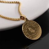 No Fade Color Serenity Lords Prayer Pendant Necklaces for Women Men Good Luck God Bless You Daily Wear Stainless Steel Jewelry