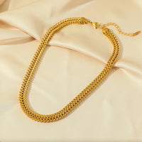 GANPUP 316l Stainless Steel Metal Heavy Thick Chain Necklace Charm Fashion Neck Chain Waterproof Gold Color Jewelry For Women