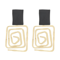 2024 Fashion Simple Metal Back Shape Geometric Earrings Women's Popular Creative Drop Earrings Retro Party Jewelry Accessories