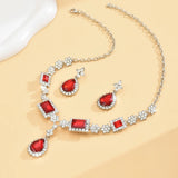 Ladies' fashionable design, geometric necklace, earrings, jewelry set suitable for weddings, gatherings, holidays, gifts
