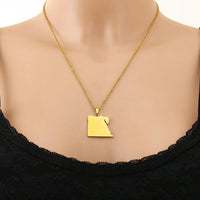 Stainless steel geometric Egyptian city name necklace, couple style ethnic titanium steel pendant accessory